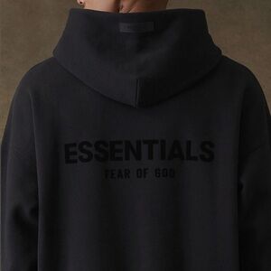 NWT ESSENTIALS Fear of God Stretch Limo Black Hoodie - SZ XS- XL- Black Bags
